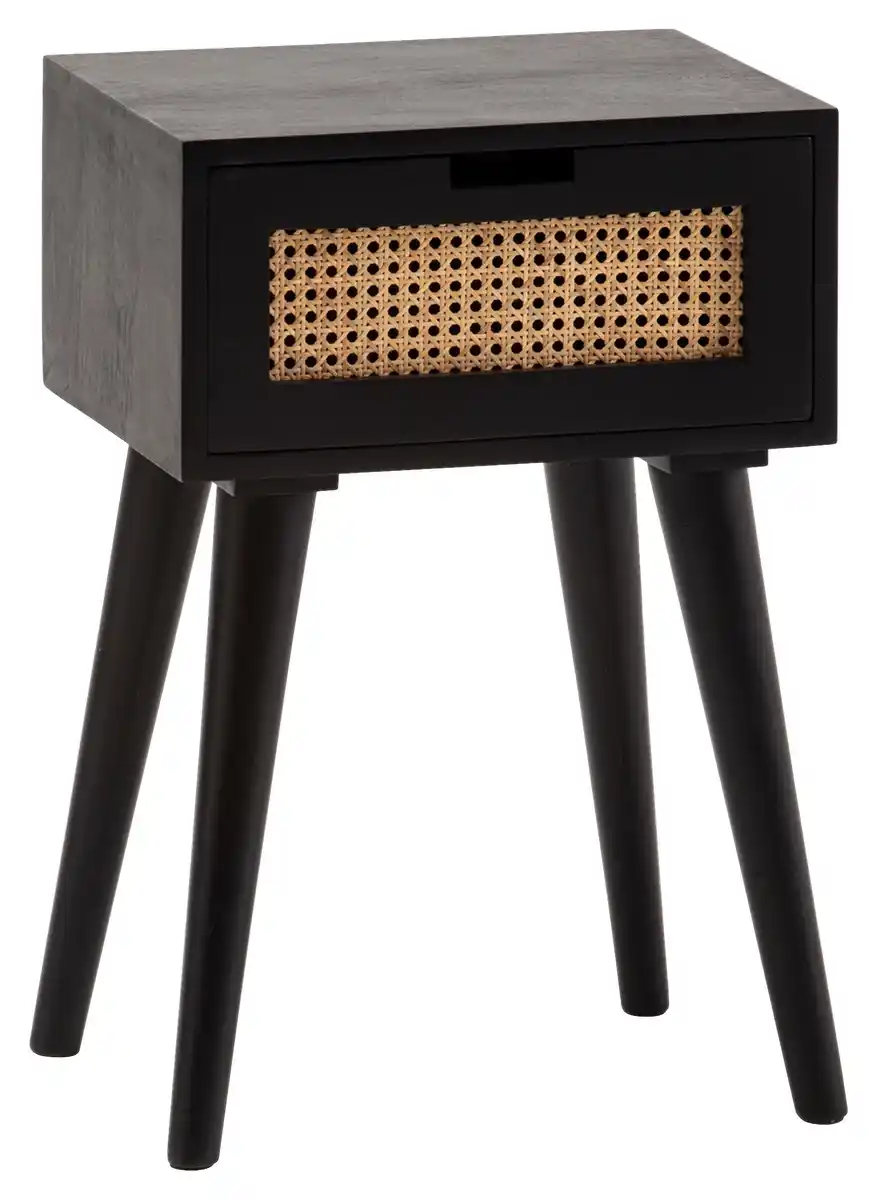 Bild 1 von Nachttisch WL6.808 ca. 40x60x30 cm Schwarz/Rattan, Schwarz