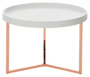 Couchtisch Ø ca. 58,5 cm Weiß, Weiß