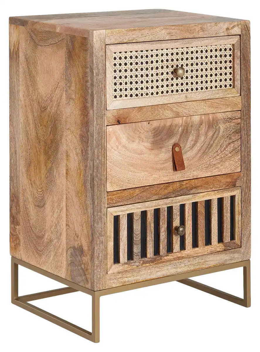 Bild 1 von Nachttisch WL6.482 ca.40x60x30cm Mangoholz massiv, Braun