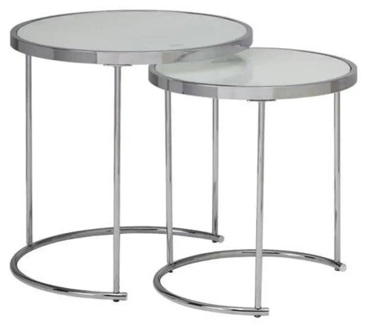 Bild 1 von Satztisch 'WL5.986', 2-er Set, silber, Weiß, Chromfarben