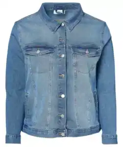 Jeansjacke mit Waschungseffekten, jeansblau