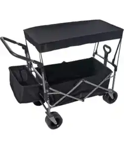 Bollerwagen mit Dach, grau