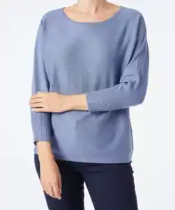 Feinstrickpullover in Blau, blau