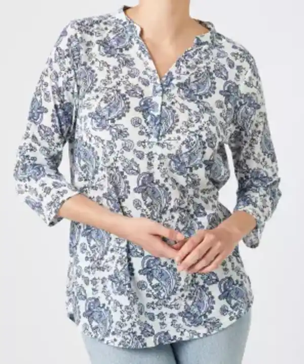 Bild 1 von Paisley-Shirt mit 3/4-Arm, weiß/blau