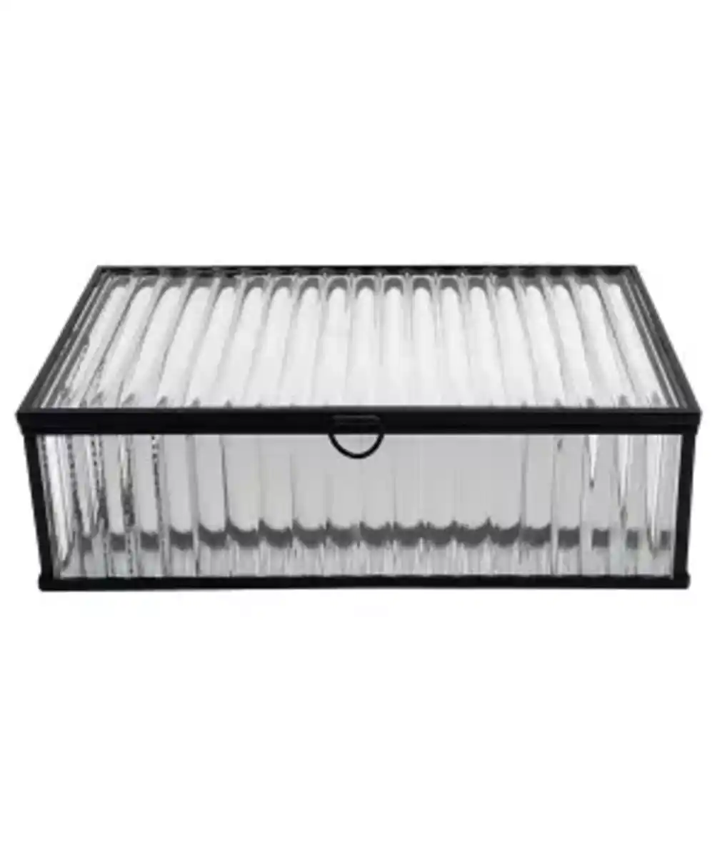Bild 1 von Glasbox mit Rillen, schwarz