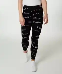 Leggings mit Schriftzügen, schwarz/weiß