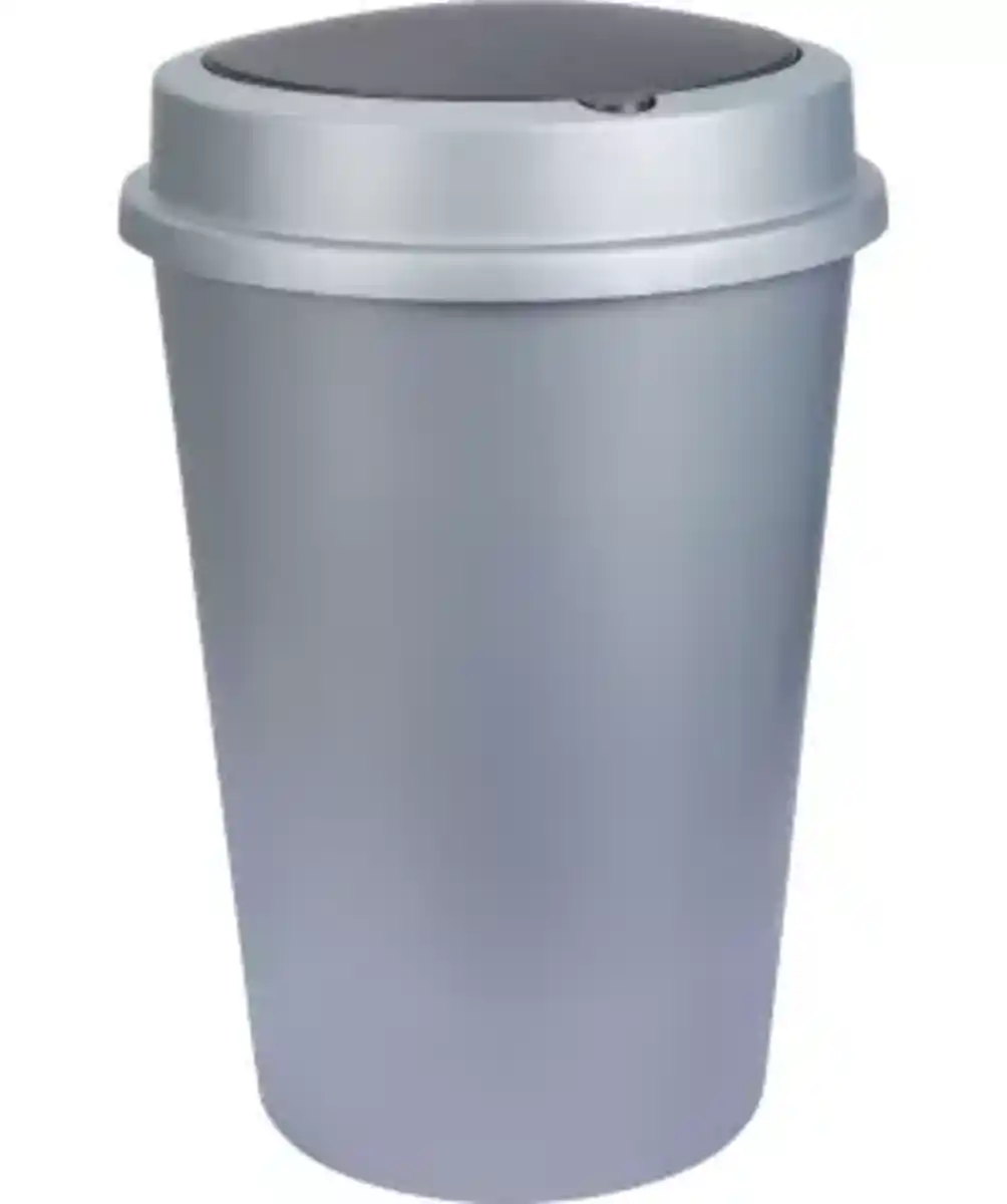 Bild 1 von Grauer Mülleimer, grau/schwarz