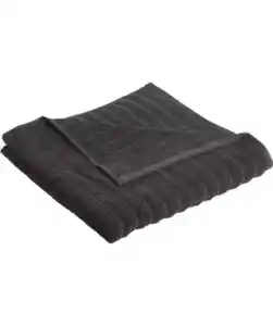 Duschtuch mit Streifenstruktur, schwarz