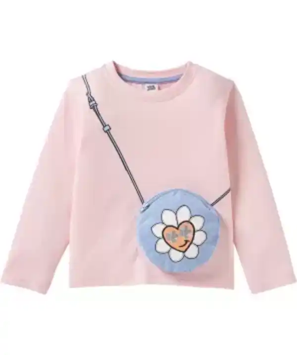Bild 1 von Langarmshirt mit Tasche, rosa