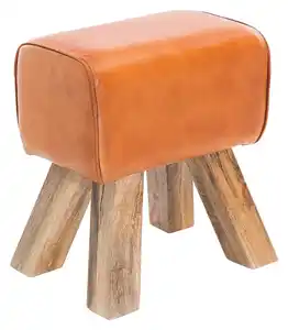 Hocker WL5.108 ca. 40x47 cm Braun/Echtleder, Braun