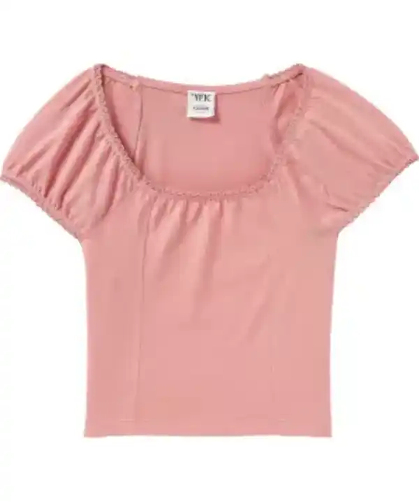 Bild 1 von T-Shirt mit Spitzendetails, rosa