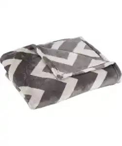 Flanelldecke Zickzack, grau