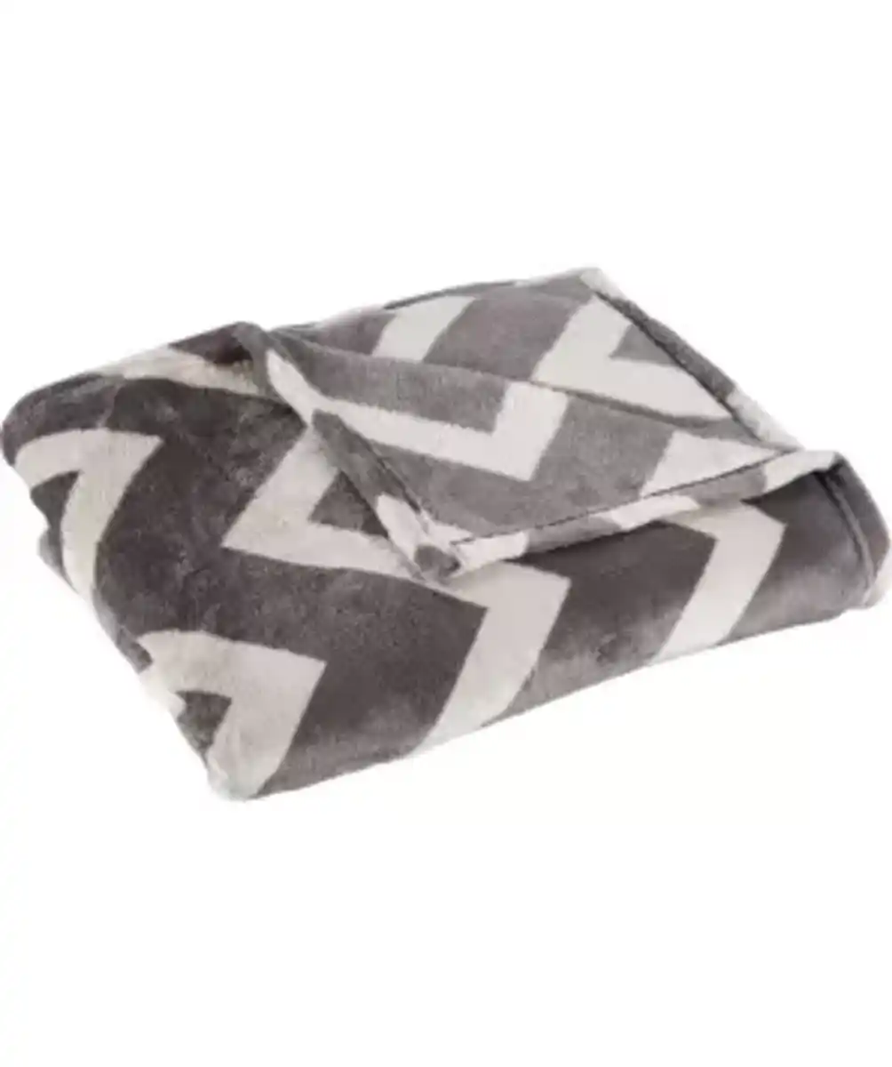 Bild 1 von Flanelldecke Zickzack, grau