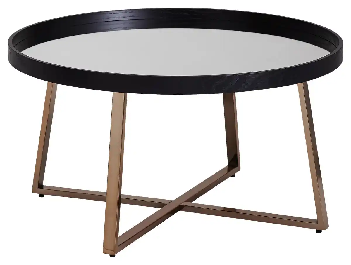 Bild 1 von Couchtisch 'WL6.002' Ø ca. 78 cm, schwarz/gold, Schwarz, Goldfarben