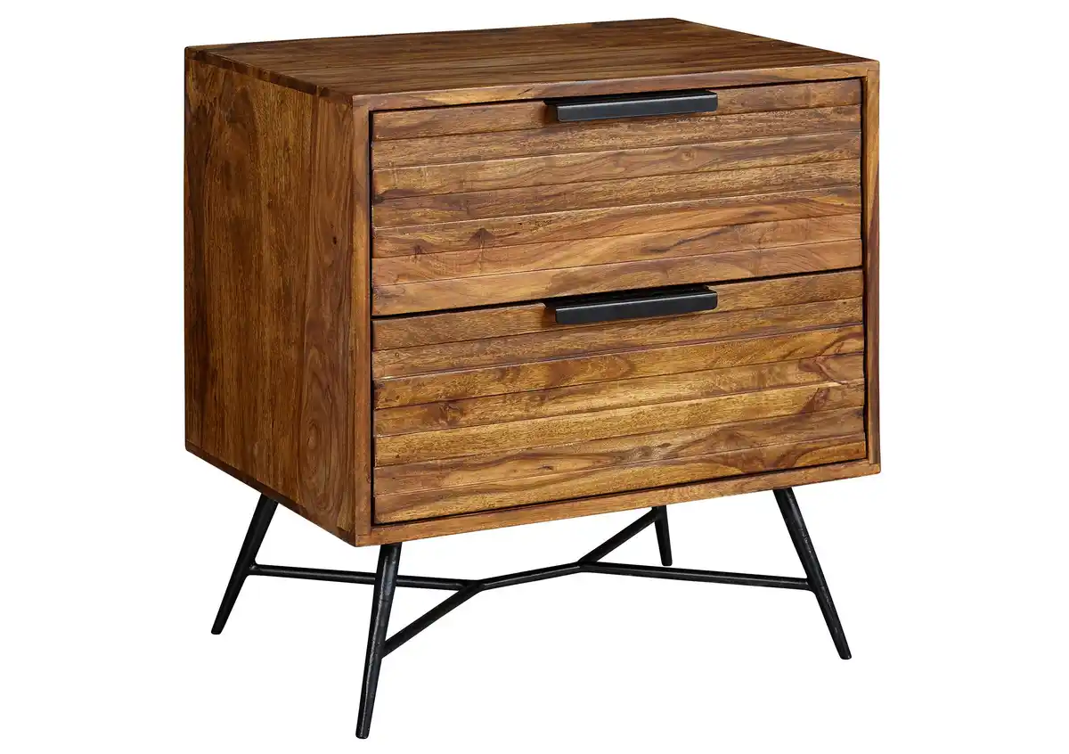 Bild 1 von Nachttisch Nishan ca. 60x60x40cm Sheesham massiv, Sheeshamfarben