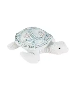 Maritime Deko-Schildkröte, weiß/blau
