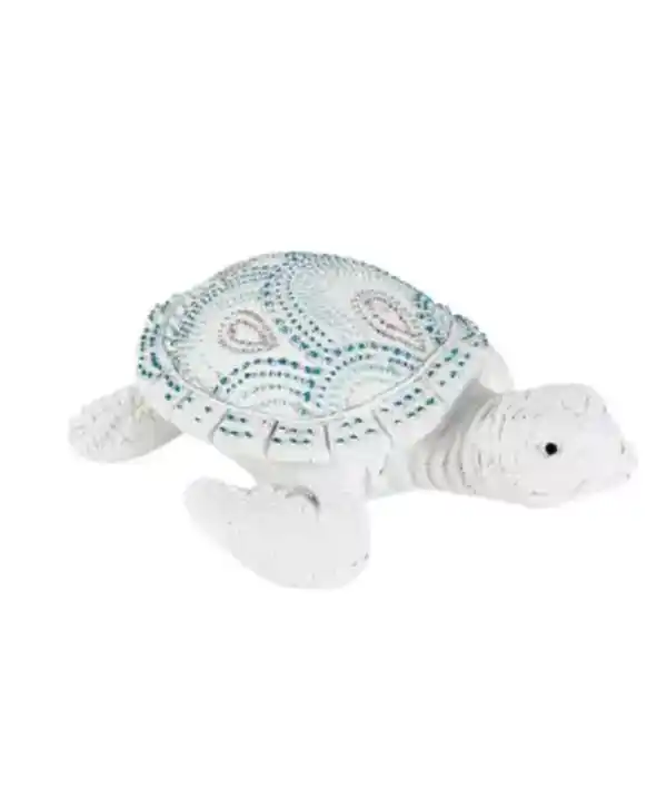 Bild 1 von Maritime Deko-Schildkröte, weiß/blau