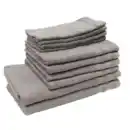 Bild 1 von 10er Set Handtuch Basic hellgrau