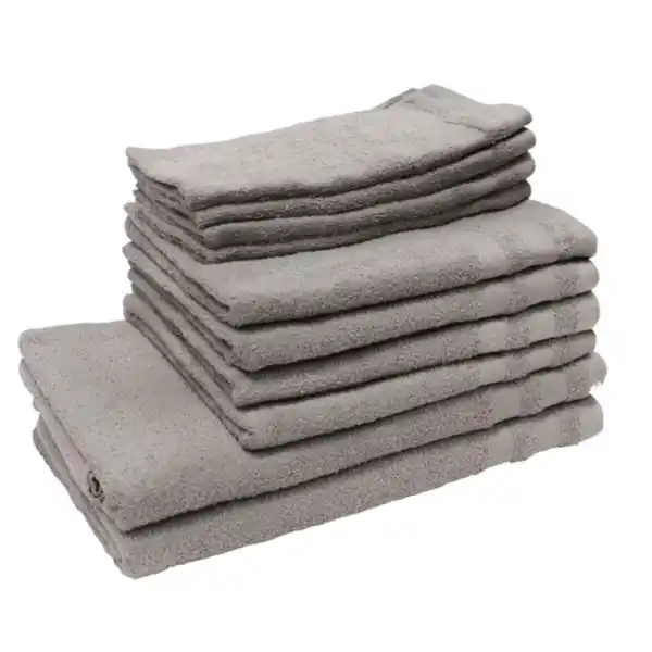 Bild 1 von 10er Set Handtuch Basic hellgrau