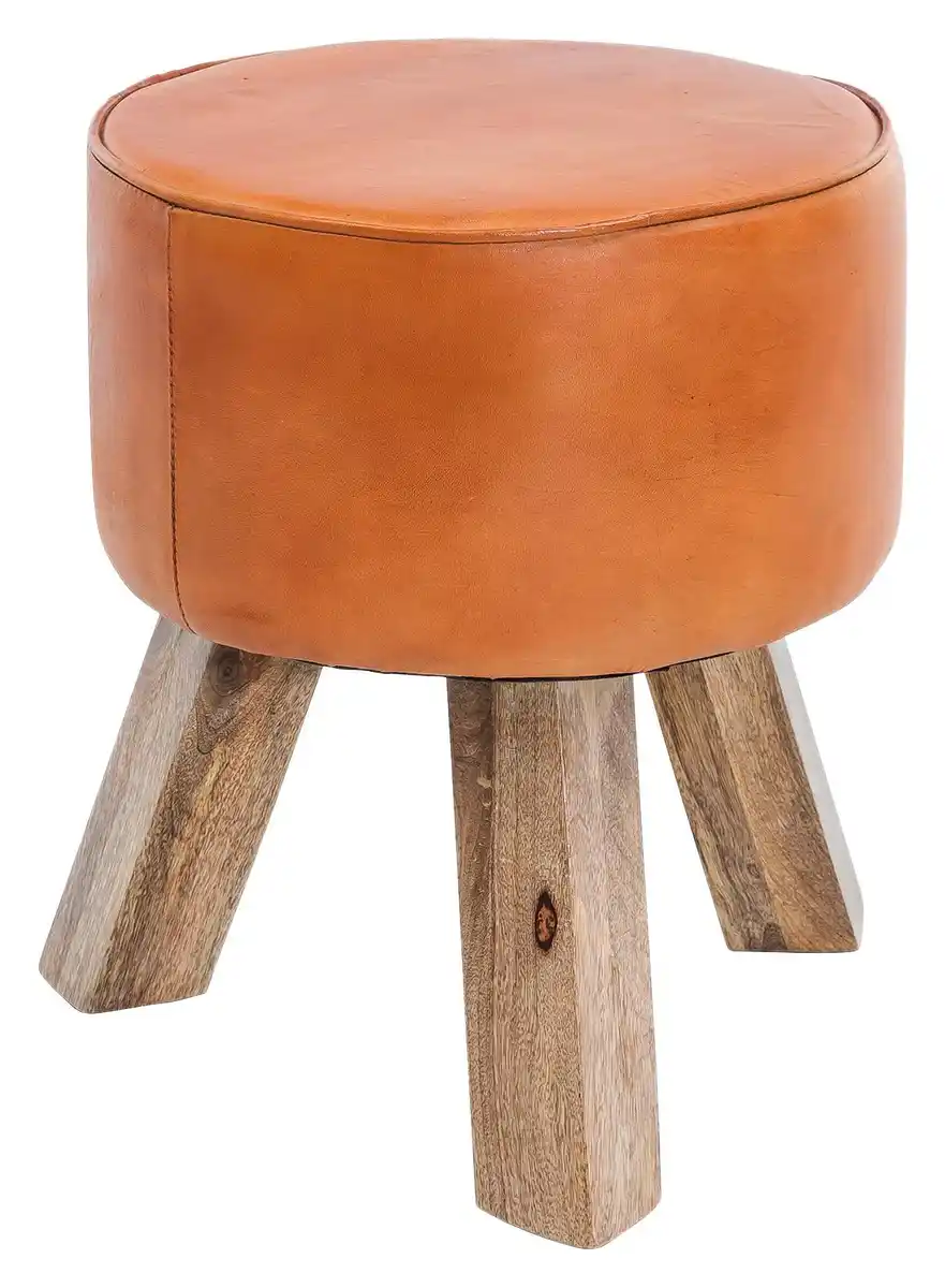 Bild 1 von Hocker ca. 37x45 cm Braun/Echtleder, Braun