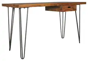 Schreibtisch 'Bagli', aus Sheesham, Sheeshamfarben