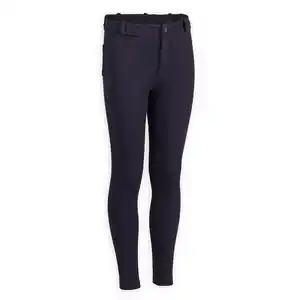 FOUGANZA Reithose 140 Kniebesatz Kunstleder Kinder marineblau
