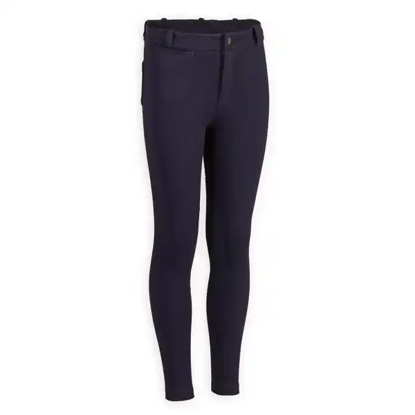 Bild 1 von FOUGANZA Reithose 140 Kniebesatz Kunstleder Kinder marineblau