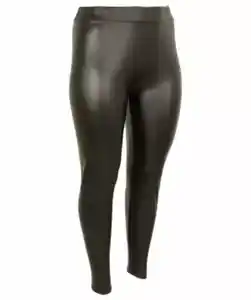 Schwarze Kunstlederleggings, schwarz