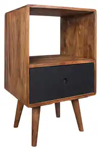 Nachtkästchen Repa Sheesham ca. 40x70x35 cm Braun/Schwarz, Sheeshamfarben