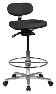 Bürohocker Louis ca. 60x83x60 cm Schwarz, Schwarz