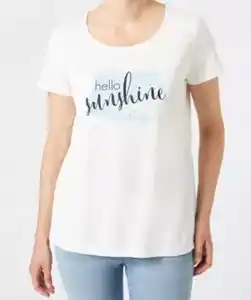 T-Shirt mit Strasssteinen, weiß