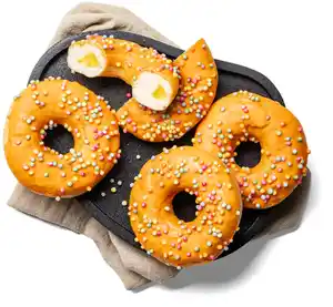 Donut mit Passionsfrucht- füllung, Stück