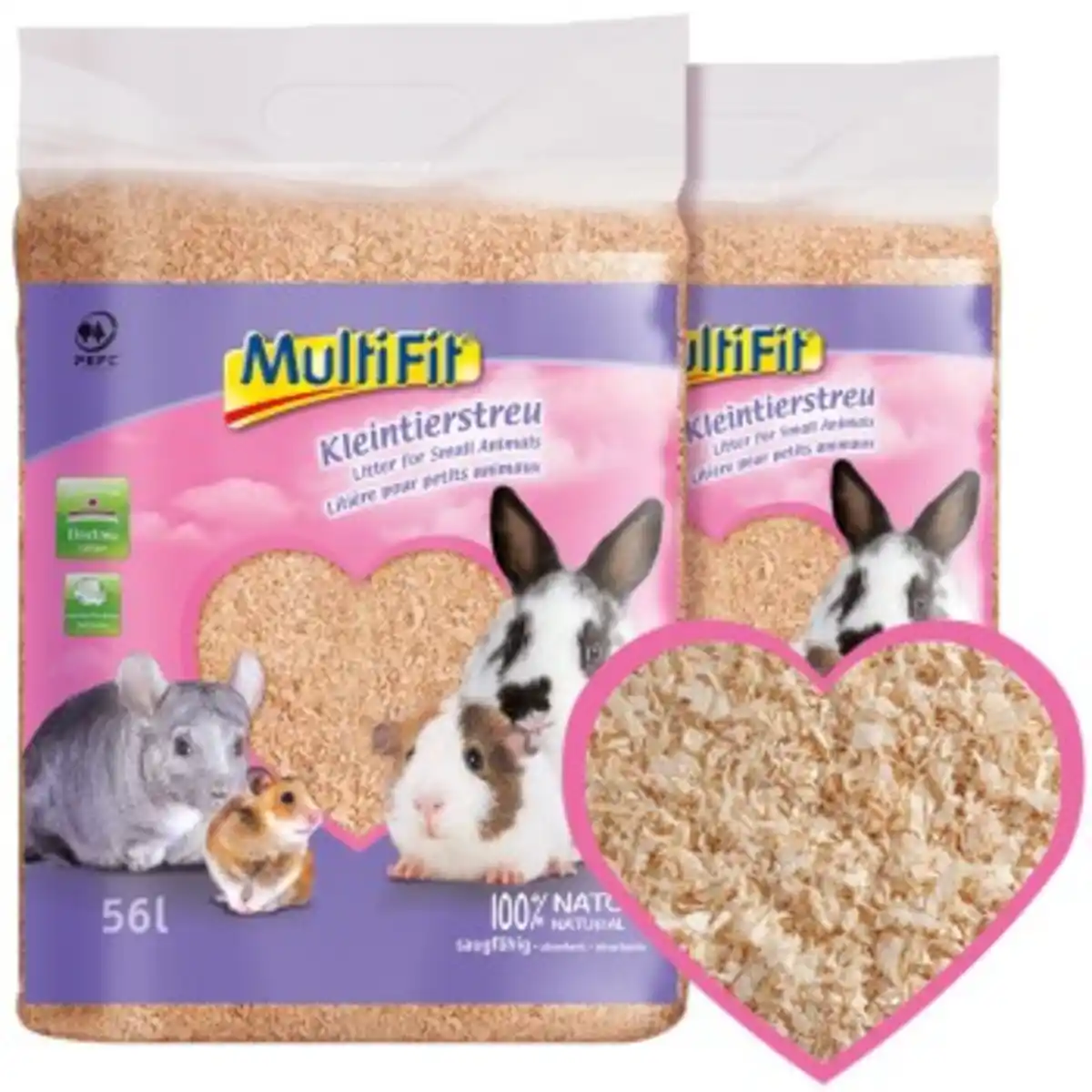 Bild 1 von MultiFit Kleintierstreu Presspack 2x56 l