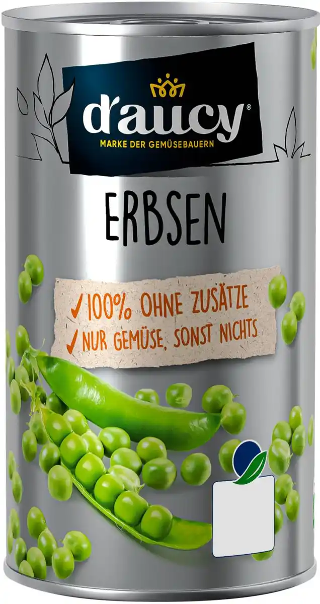 Bild 1 von D'AUCY Erbsen, 285-g-Dose