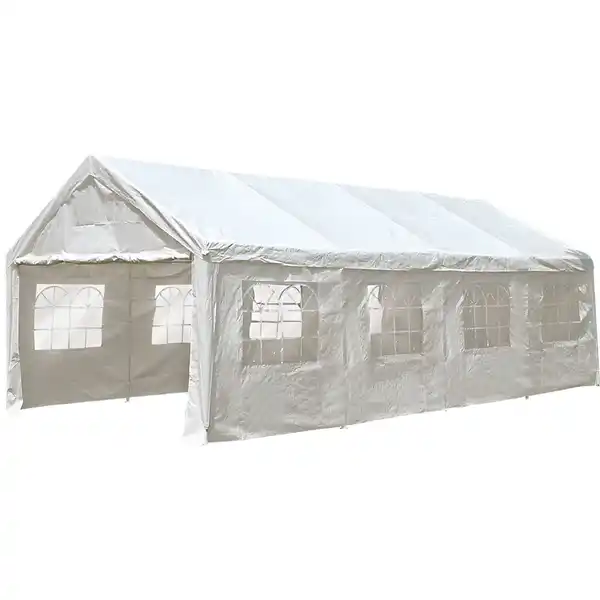 Bild 1 von Partyzelt (Carport) inklusive aller Seitenteile Weiß 4 x 8 m