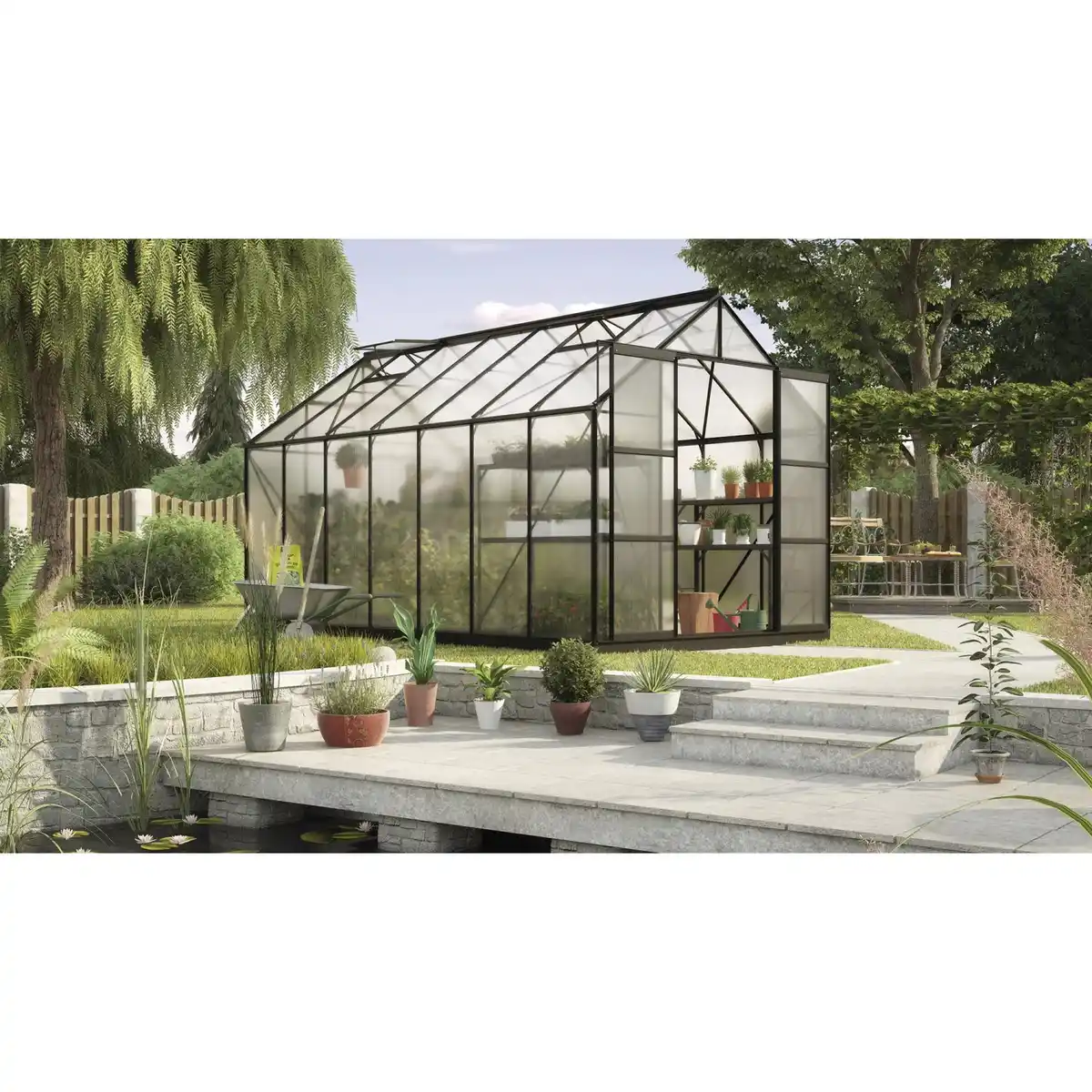 Bild 1 von Vitavia Gewächshaus Uranus 11500 HKP 6 mm Schwarz B 257 cm x T 445 cm