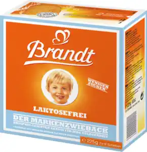 Brandt Der Markenzwieback Laktosefrei 225G