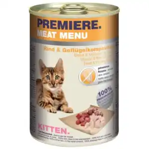PREMIERE Meat Menu Kitten Rind und Geflügelkomposition 6x400 g