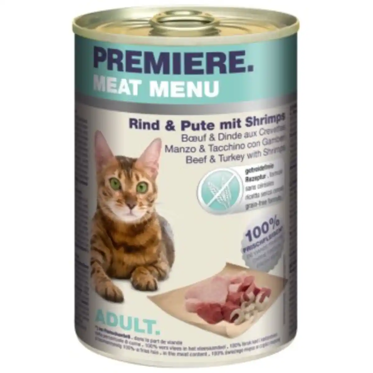 Bild 1 von PREMIERE Meat Menu Adult Rind mit Pute und Shrimps 6x400 g
