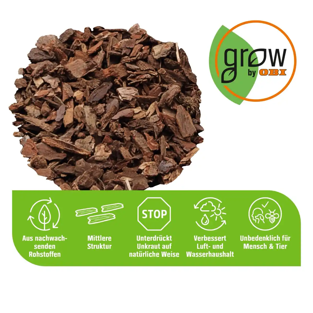 Bild 4 von GROW by OBI Pinienrinde mittel 15-25mm, 45l