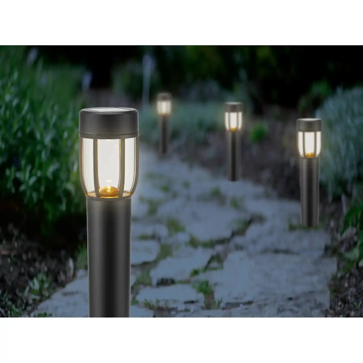 Bild 3 von LED-Solarfackel mit Erdspieß Schwarz 7 cm x 7 cm x 40 cm