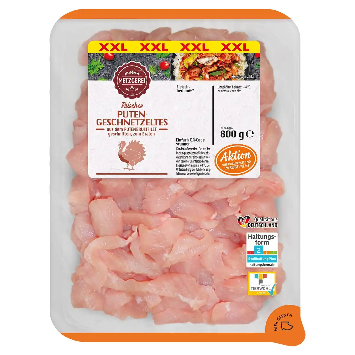 Bild 1 von MEINE METZGEREI Puten-Geschnetzeltes 800 g