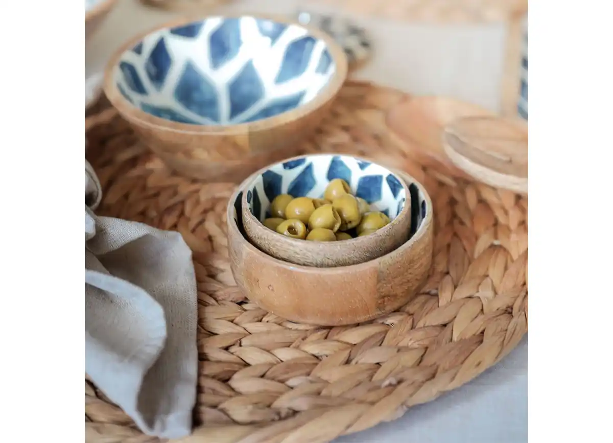 Bild 1 von Dipschale aus Mangoholz mit Emaillebeschichtung