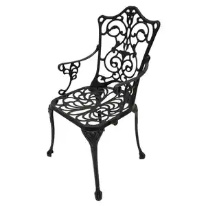 Sessel mit Armlehnen 58 x 90 x 58 cm Aluguss Antik-Grau