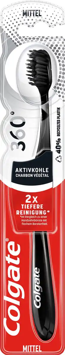 Bild 1 von Colgate 360° Aktivkohle Zahnbürste Mittel, 1 Stk
