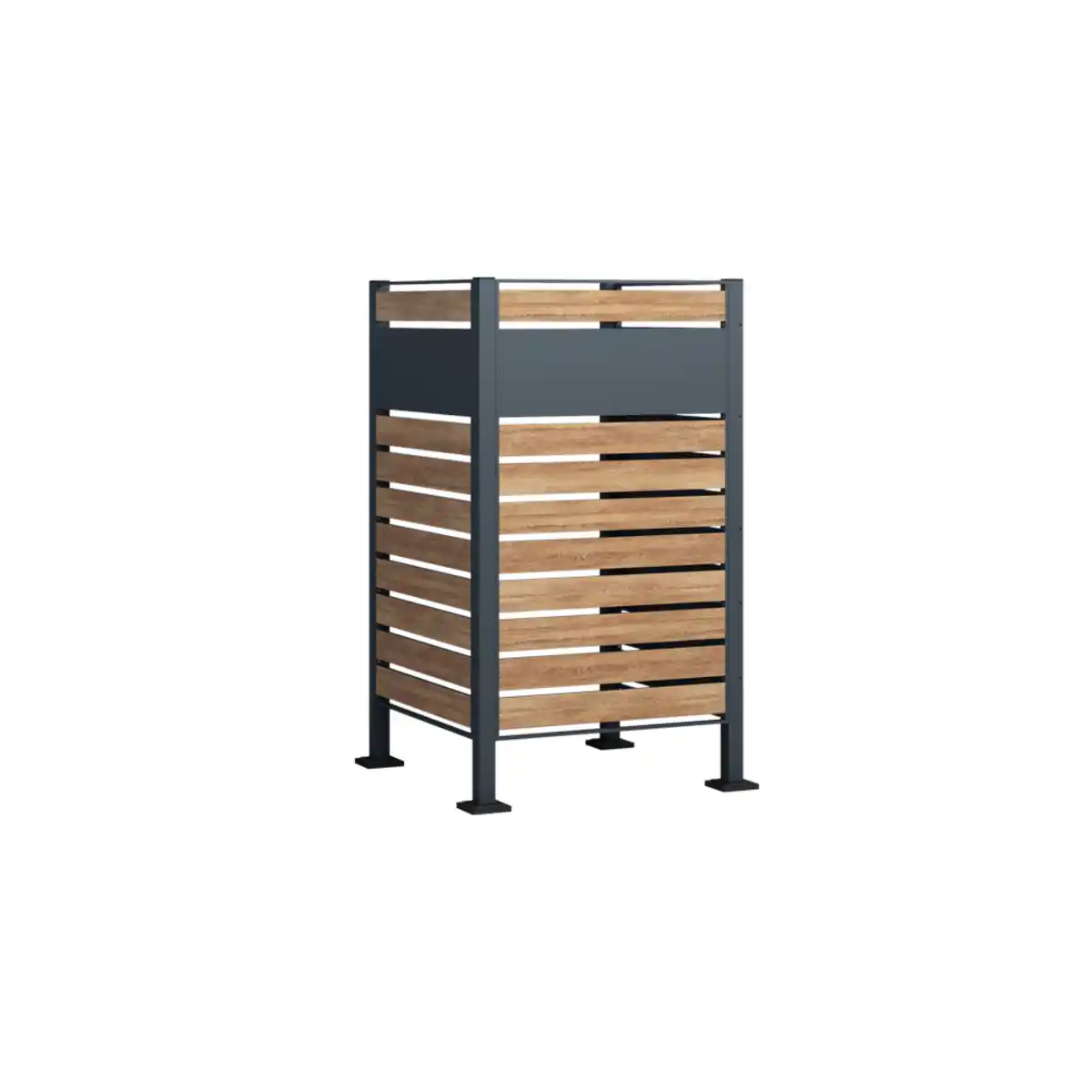 Bild 3 von Mülltonnenzaun 3 Zaunelemente anthrazit