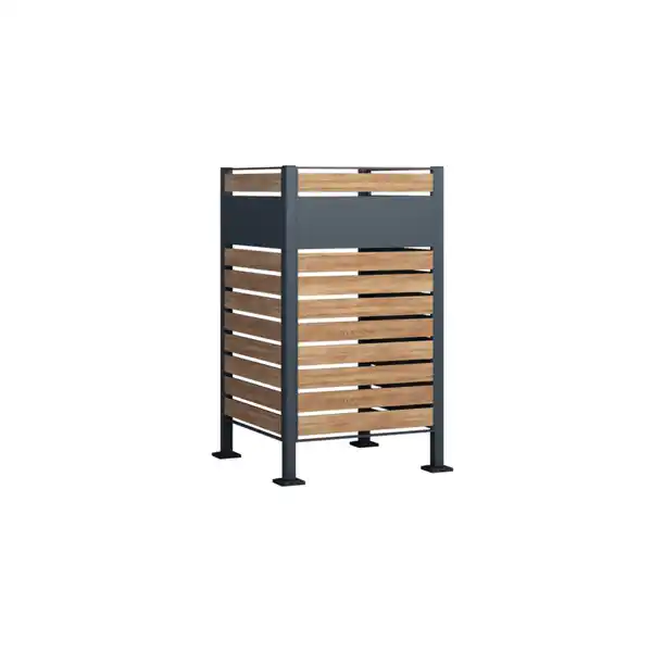 Bild 3 von Mülltonnenzaun 3 Zaunelemente anthrazit