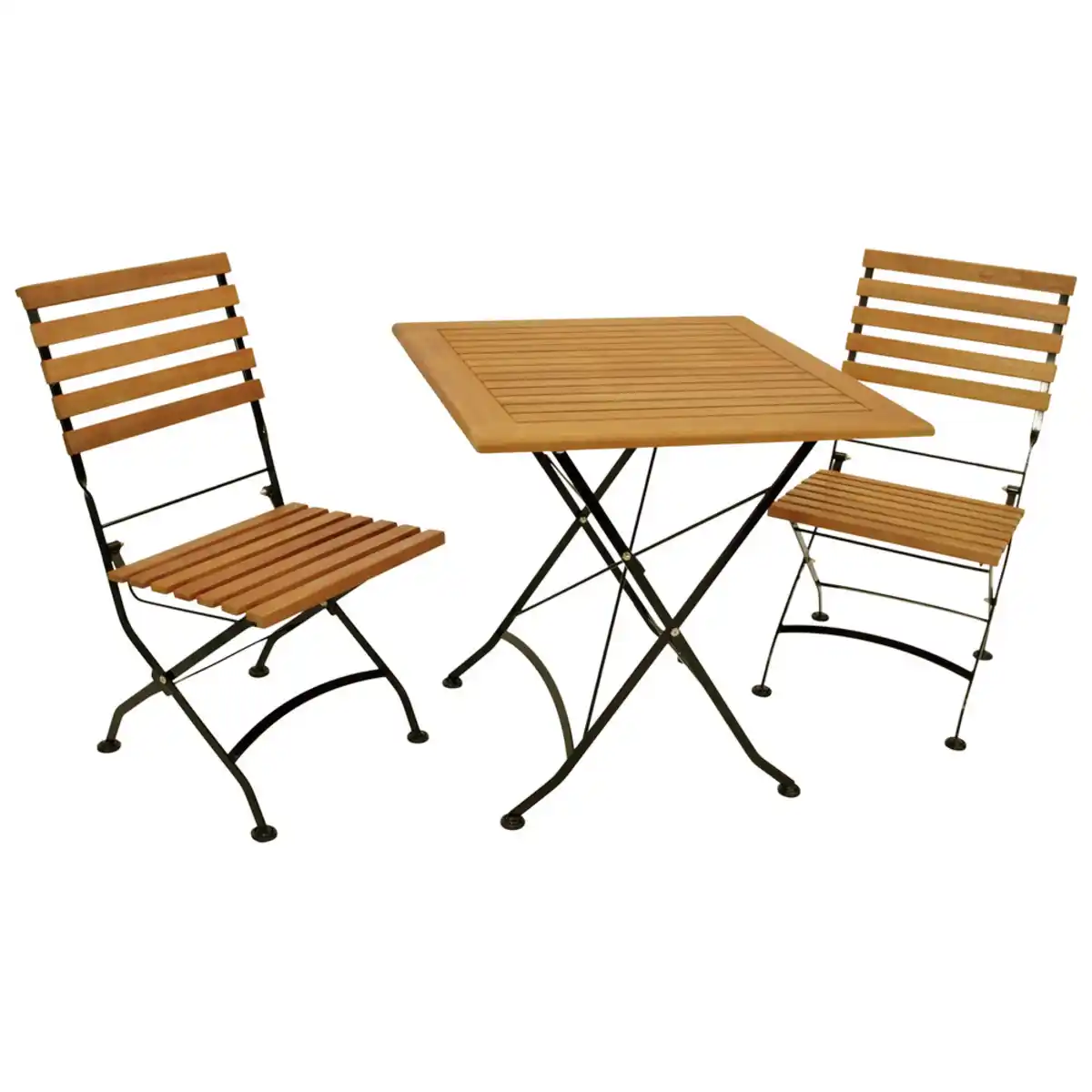 Bild 1 von Klappgarnitur 3-teilig Flachstahl und Eukalyptusholz