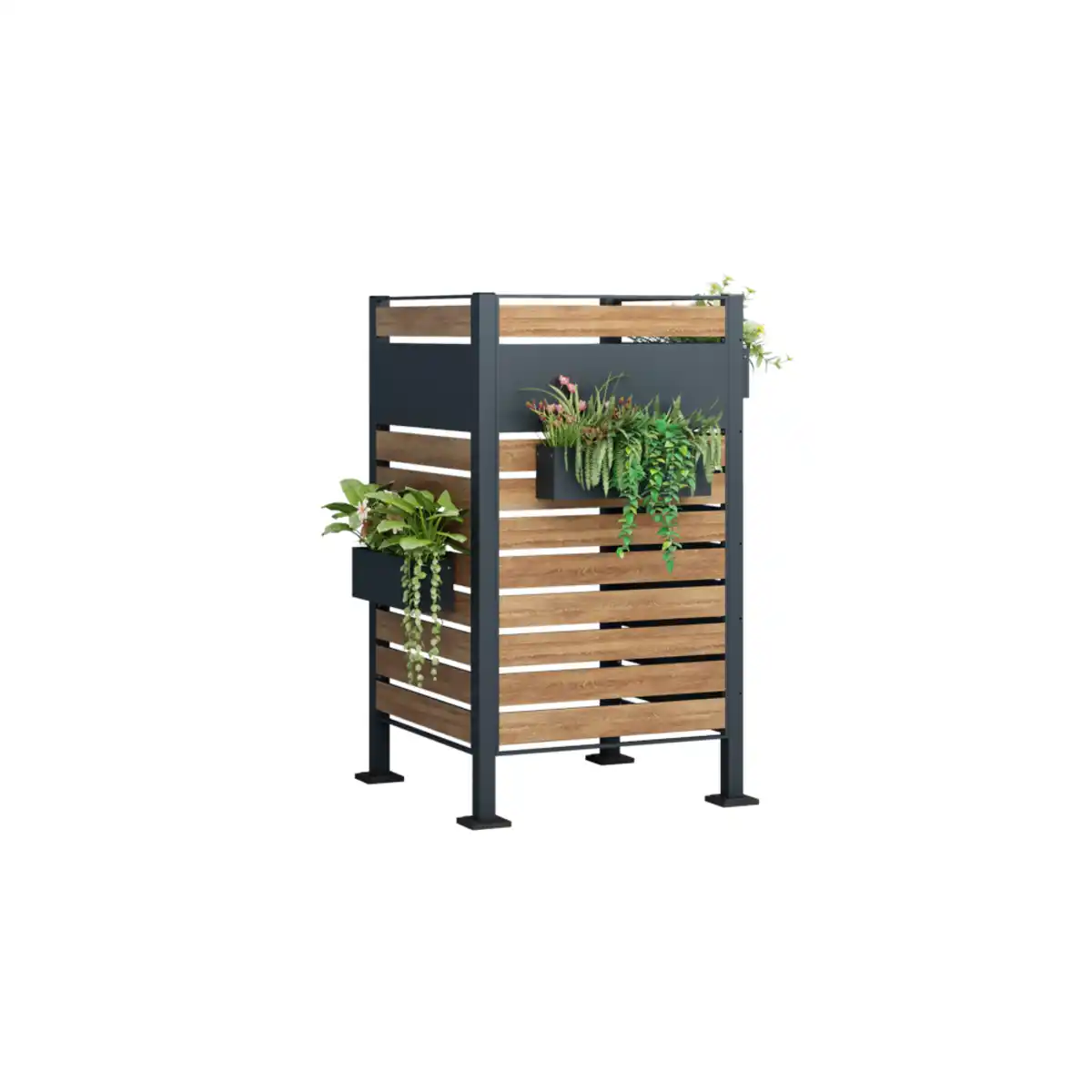 Bild 1 von Mülltonnenzaun 3 Zaunelemente anthrazit