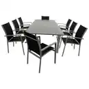 Bild 1 von Gartengarnitur 9-teilig Aluminium Textillehne schwarz
